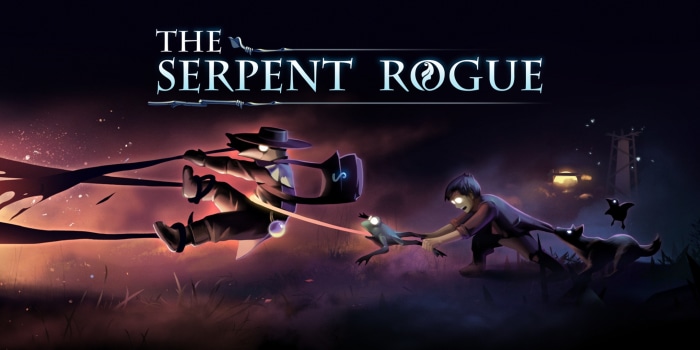 The Serpent Rogue game title with characters
