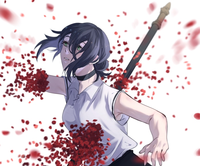 Reze from Chainsaw Man with flower petals