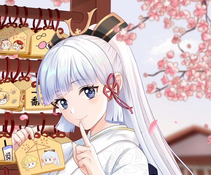Kamisato Ayaka from Genshin Impact with Ema