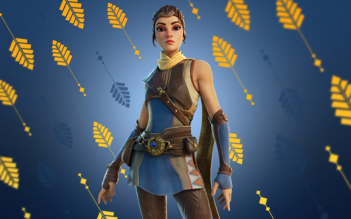 Fortnite Character with Arrow Background