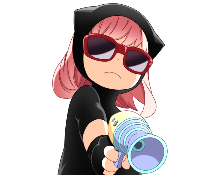 Anya Forger from Spy X Family holding a toy gun