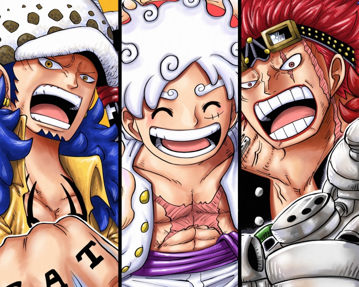 Monkey D. Luffy, Trafalgar Law, and Eustass Kid from One Piece
