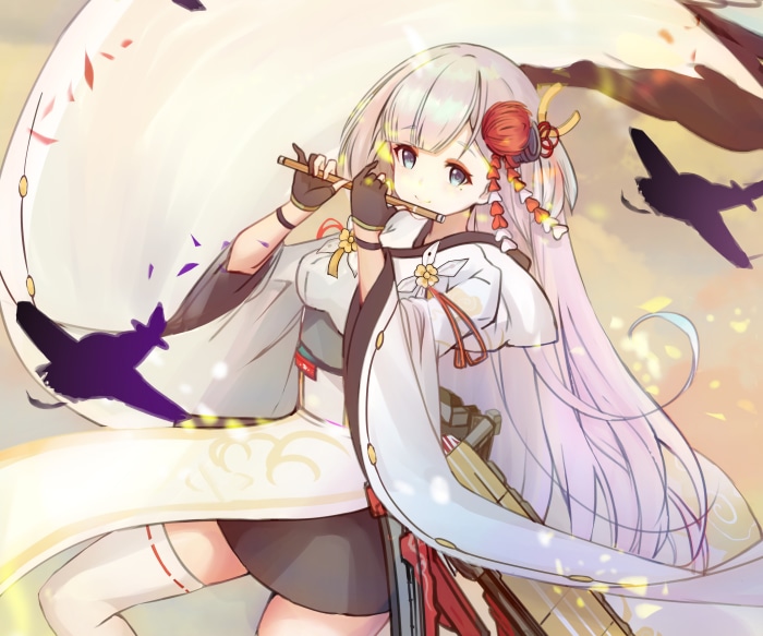 Shoukaku from Azur Lane playing a flute