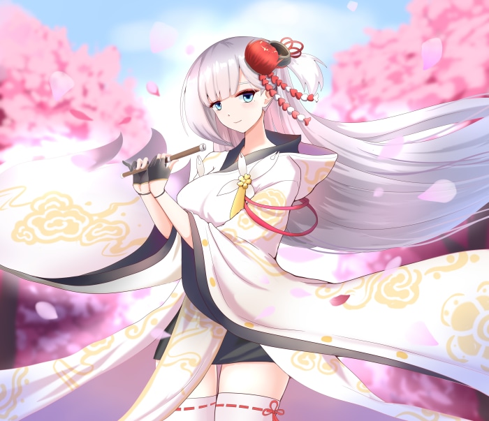 Shoukaku from Azur Lane playing flute
