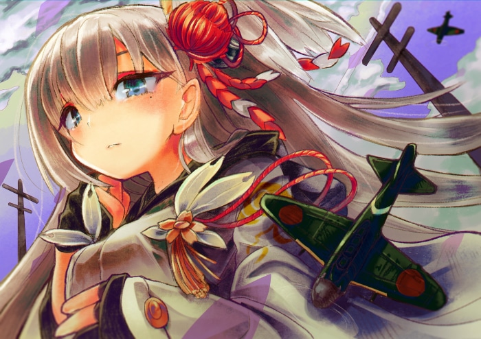 Shoukaku from Azur Lane with a model airplane