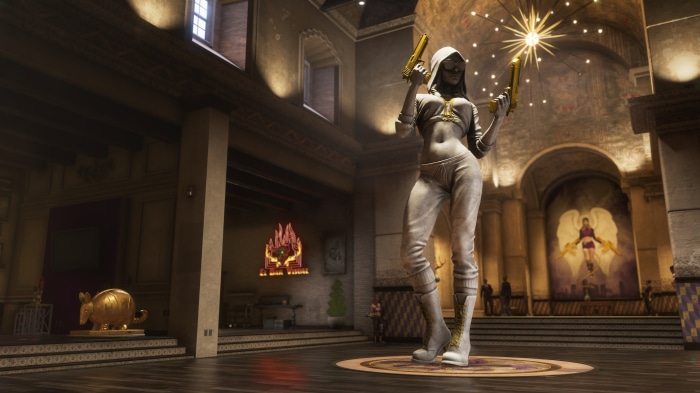 Statue with guns in Saints Row (2022) 4K