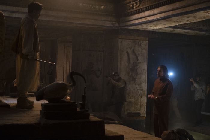 Arthur Harrow from Moon Knight in an ancient tomb