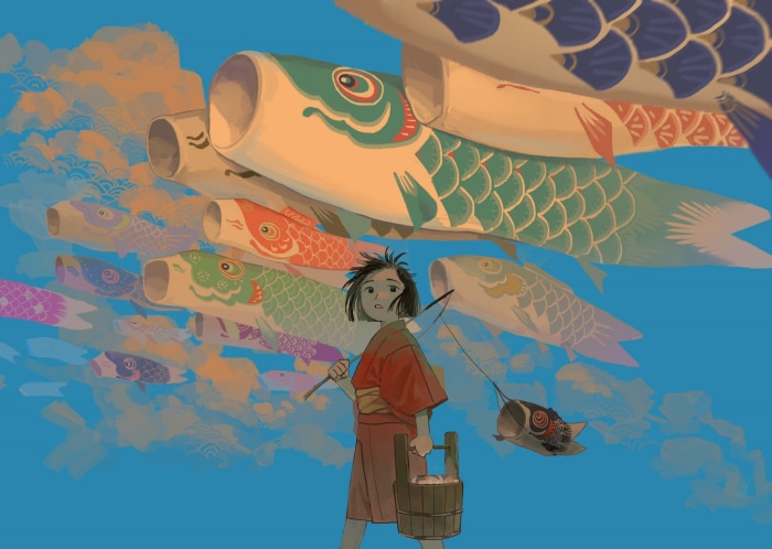Girl with Koinobori