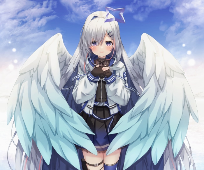 Amane Kanata Virtual Youtuber with Angel Wings