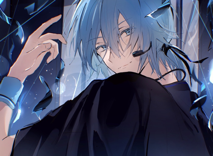 Tamaki Yotsuba from IDOLiSH7 with Blue Hair