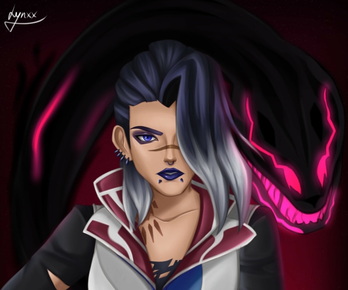 Fade from Valorant with a shadowy creature