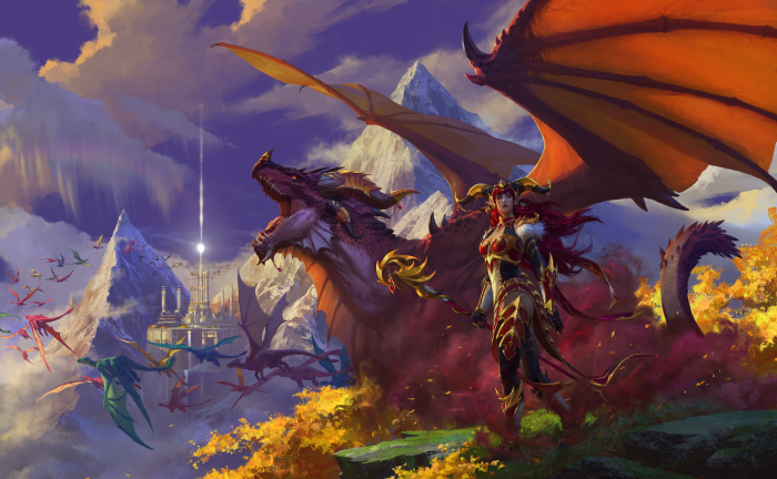 Alexstrasza and dragons from World of Warcraft: Dragonflight