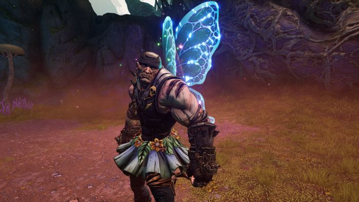 Tiny Tina's Wonderlands character with fairy wings