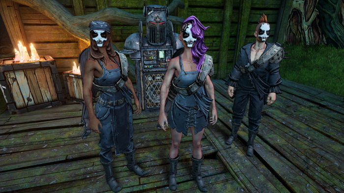 Tiny Tina's Wonderlands characters with skull masks