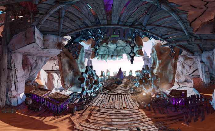 Tiny Tina's Wonderlands cave entrance with skull arch