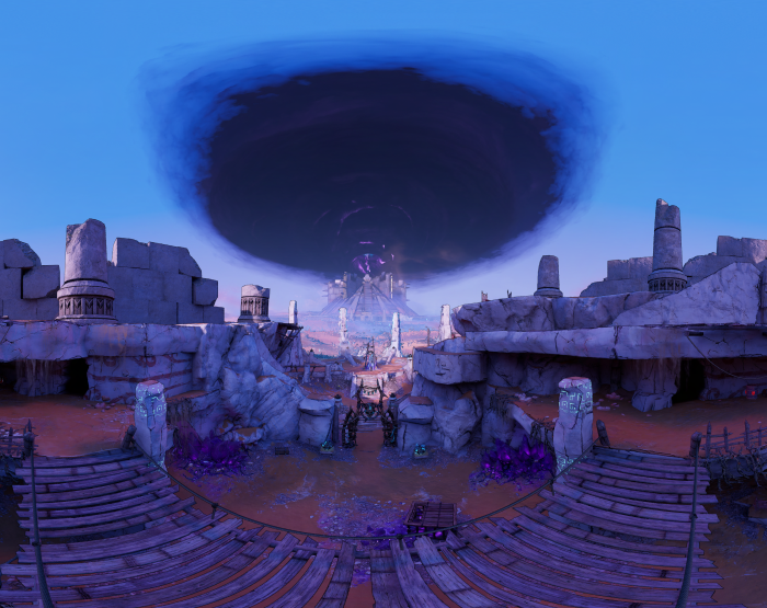 Tiny Tina's Wonderlands ruins with dark vortex