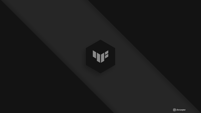 Asus TUF Logo on Dark Diagonal Background