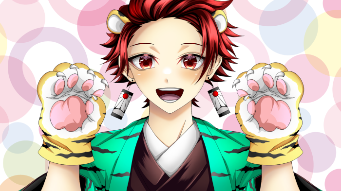 Tanjiro Kamado from Demon Slayer with tiger paws