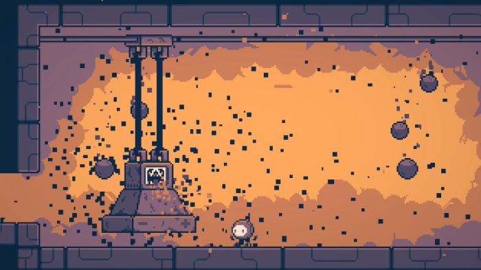 Robot in a factory with bombs