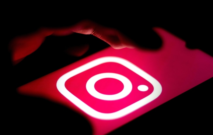 Instagram logo on a smartphone screen