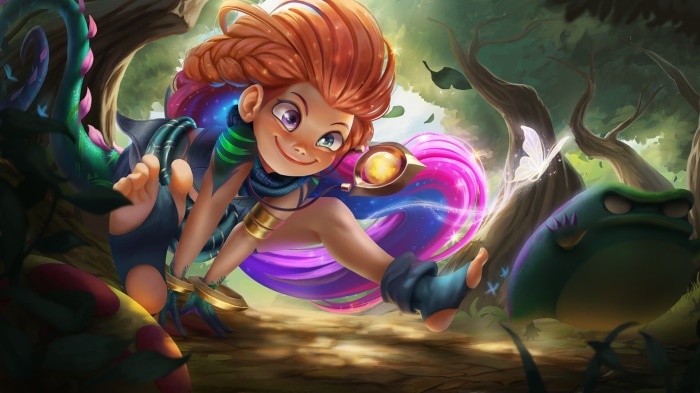 Zoe from League of Legends in a forest