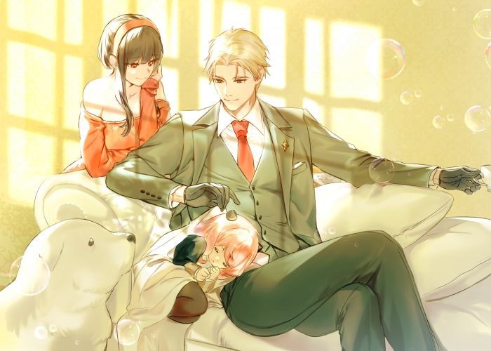 Loid, Yor, Anya, and Bond from Spy X Family