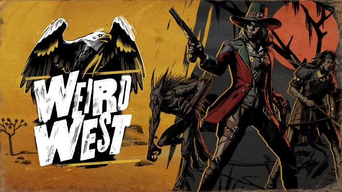 Weird West game logo with eagle and characters
