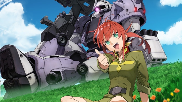 Lana Irmina and a Zaku II from Mobile Suit Gundam Battle Operation Code Fairy