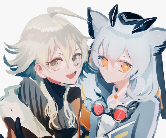 Ptilopsis and Mayer from Arknights