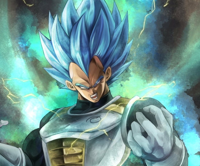 Vegeta as Super Saiyan Blue from Dragon Ball Super: Broly