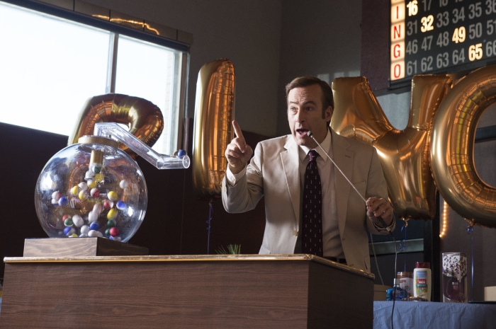Saul Goodman from Better Call Saul at a Bingo game
