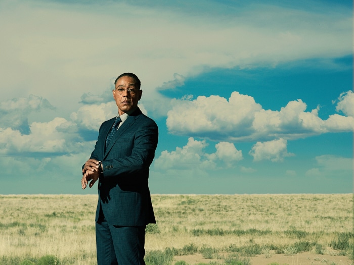Gus Fring from Better Call Saul in a field