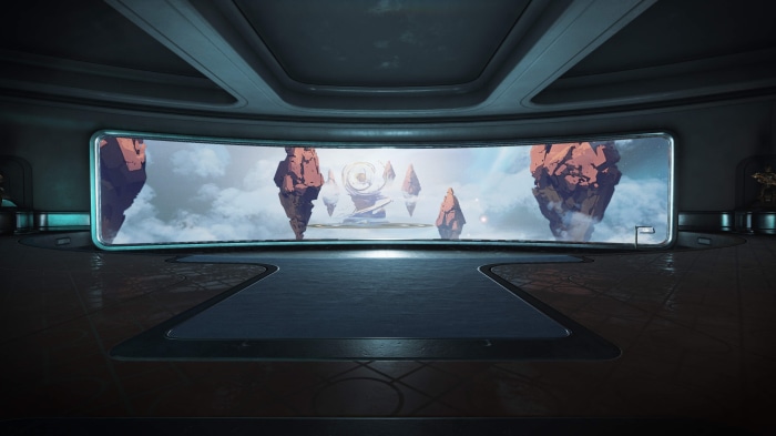 Warframe 4K floating islands display