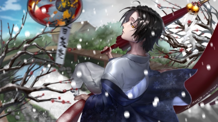 Feitan Portor from Hunter X Hunter in snow