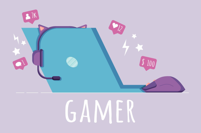 Gamer with headset and mouse