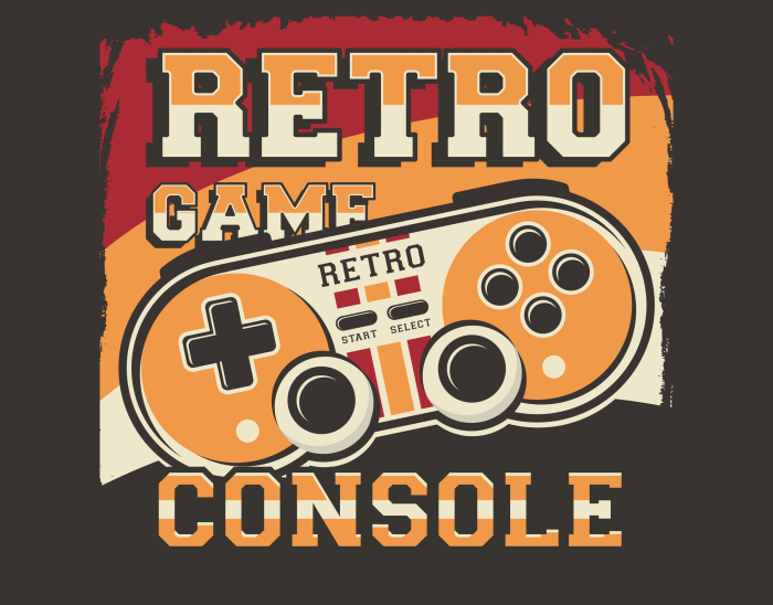 Retro Game Console Vintage Design