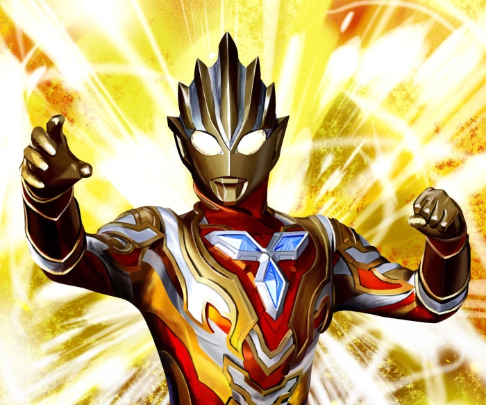 Ultraman in a Golden and Red Suit