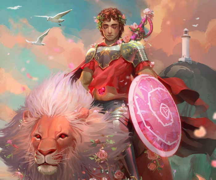 Steven and Lion from Steven Universe