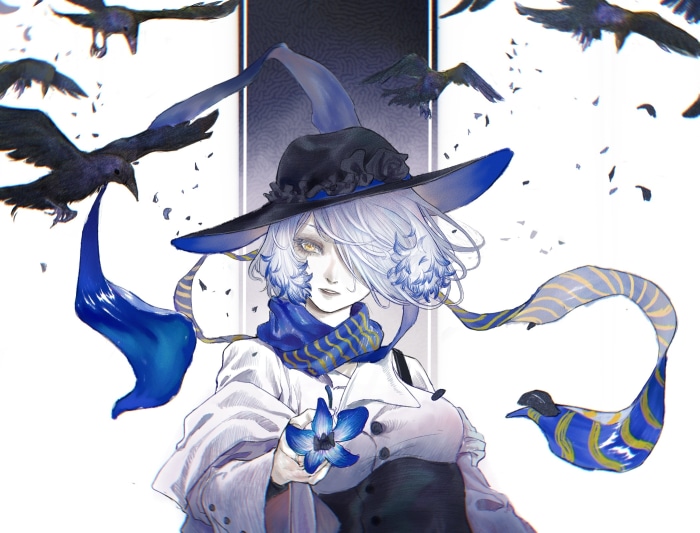 Orchid from Arknights with Crows