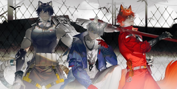 Arknights characters Broca, Aosta, and Chiave