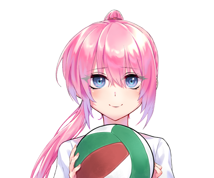 Micchon Shikimori holding a volleyball