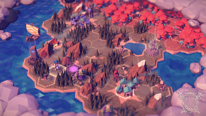 For The King game map with characters and ship