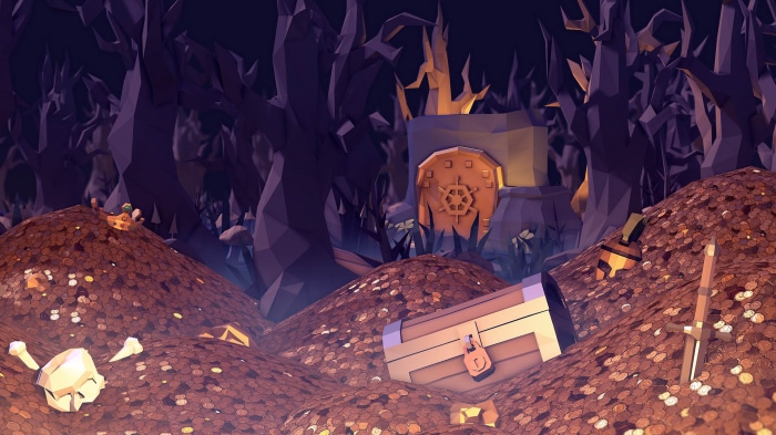 Treasure hoard in a dark forest