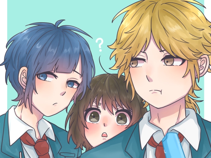 Yujiro Someya, Aizou Shibasaki, and Hiyori Suzumi from To Become A Real Heroine!