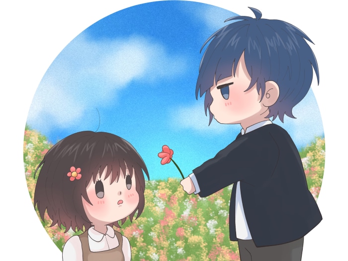 Hiyori Suzumi and Yujiro Someya from To Become A Real Heroine!