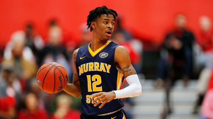 Ja Morant playing basketball for Murray State