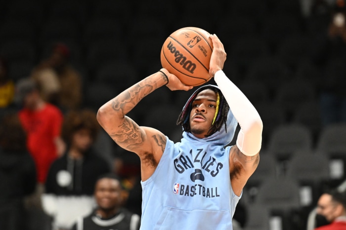 Ja Morant of the Memphis Grizzlies shooting a basketball