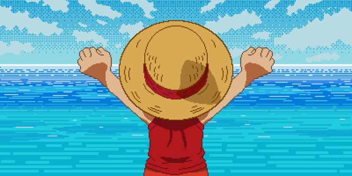 Monkey D. Luffy from One Piece in Pixel Art 4K