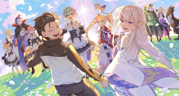 Re:ZERO Subaru Natsuki and Emilia with Friends