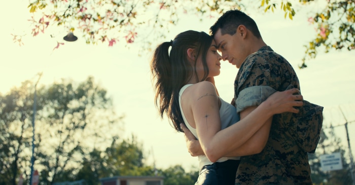 Sofia Carson and Nicholas Galitzine in Purple Hearts